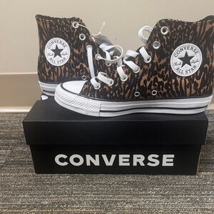 Converse Animal Print High-Tops with White Accents